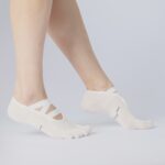 Yoga Toe Grip Sock – Oat Milk - Image 3