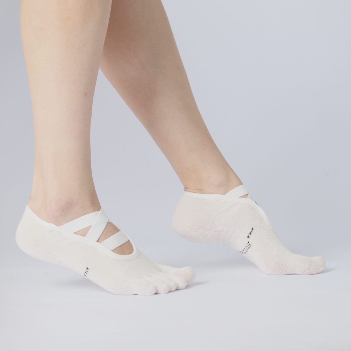 Yoga Toe Grip Sock – Oat Milk - Image 3